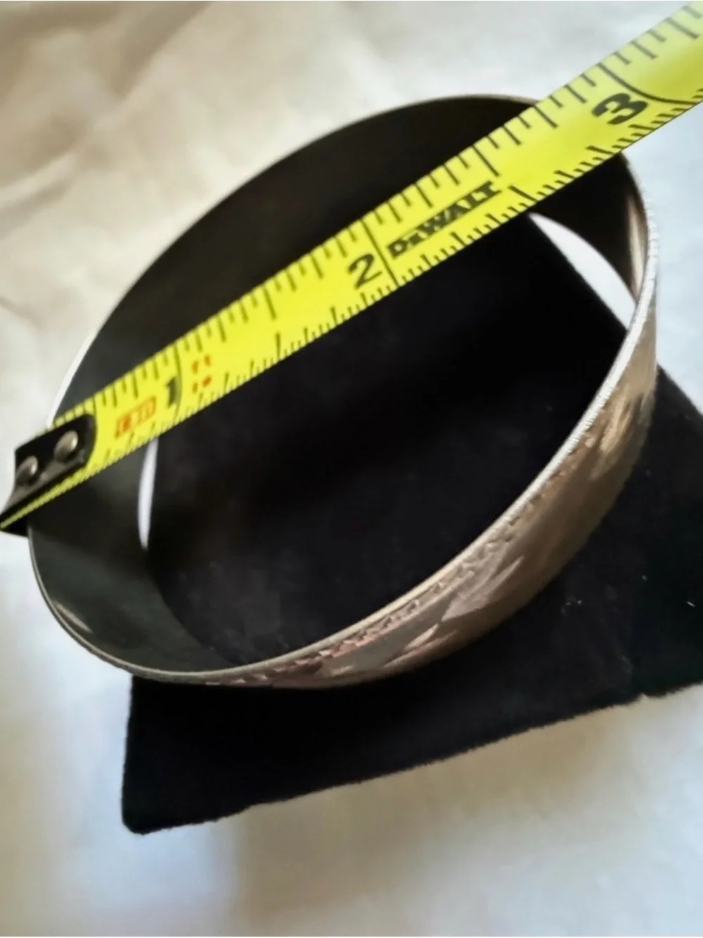 Sterling Silver-CFM Smiths Engraved Bangle Bracelet -Elegant Floral Leaf Pattern